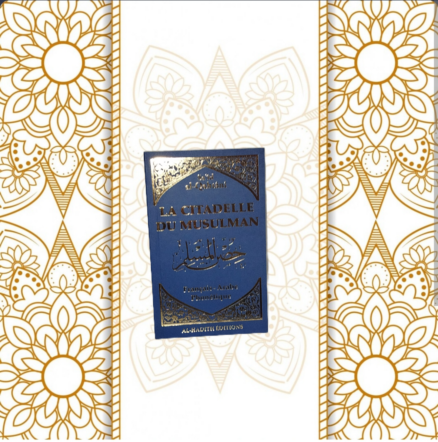 Coffret prière complet prière homme musulman, qamis manches longues col Coran tapis de prière citadelle du musulmans tasbih musc blanc