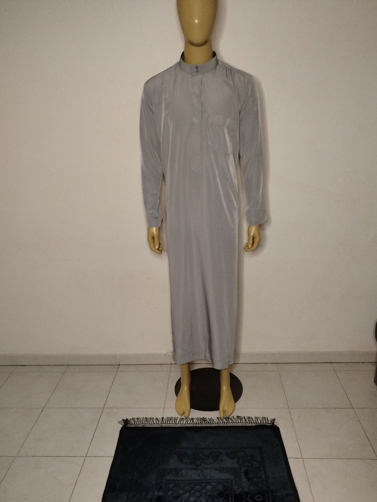 Qamis manche longue avec col gris