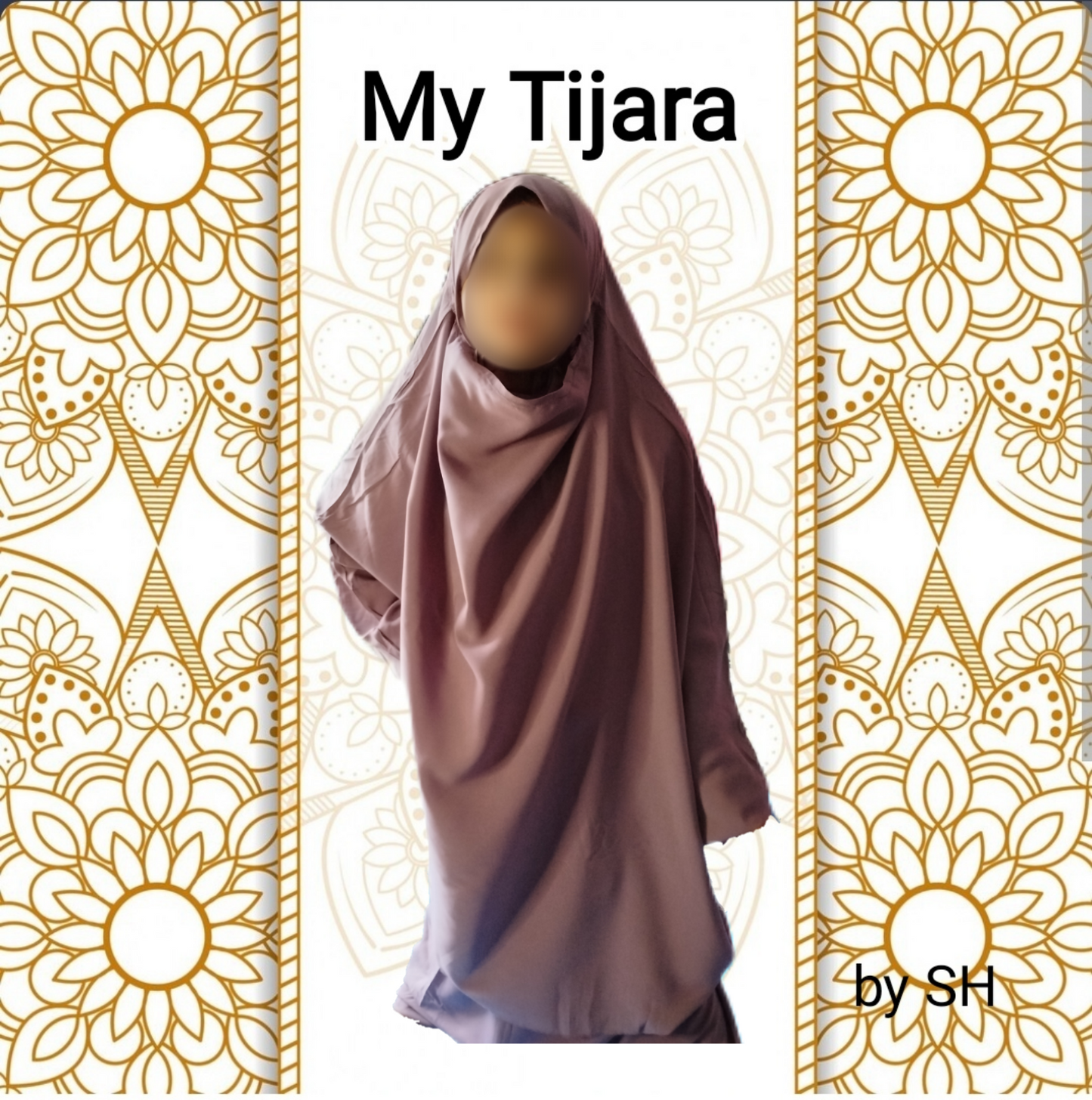Coffret prière personnalisé complet fille prière jilbab lilas deux pièces habit de prière tapis de prière personnalisable livre apprendre prière